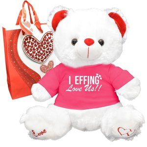 Effing Valentines Teddy Bear Gift Bag Friend